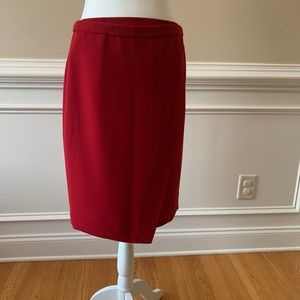J Crew Red Wrap Pencil Skirt
